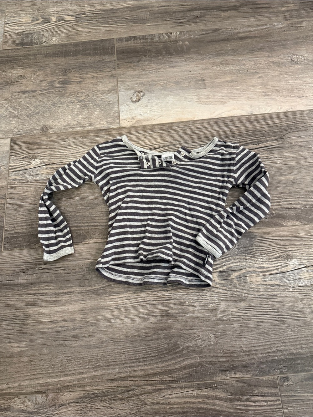 Bonds Striped Long‎ Sleeve Baby/Toddler Top — Gray & White
